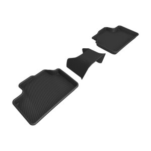 Volvo XC40 Recharge Floor Mats - Rear - 3D MAXpider - Kagu, 2nd Row, Carbon Fiber Embossed Pattern - Black - `22-`24 Volvo XC40 Recharge Floor Mats - Rear - 3D MAXpider - Kagu, 2nd Row, Carbon Fiber Embossed Pattern - Black - `22-`24